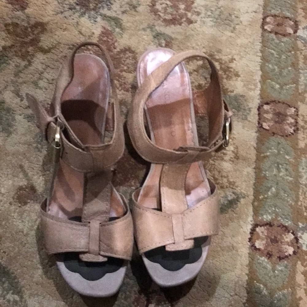 Franco Sarto Chaz Brown Cork Wedge